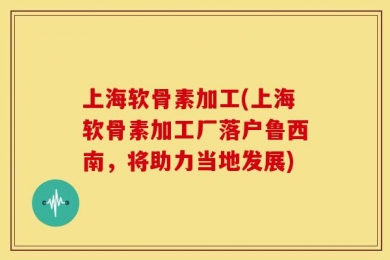 上海软骨素加工(上海软骨素加工厂落户鲁西南，将助力当地发展)