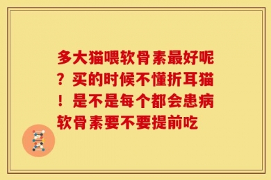 多大猫喂软骨素最好呢？买的时候不懂折耳猫！是不是每个都会患病软骨素要不要提前吃