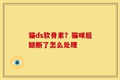 猫ds软骨素？猫咪后腿断了怎么处理