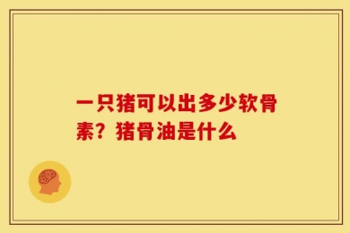 一只猪可以出多少软骨素？猪骨油是什么