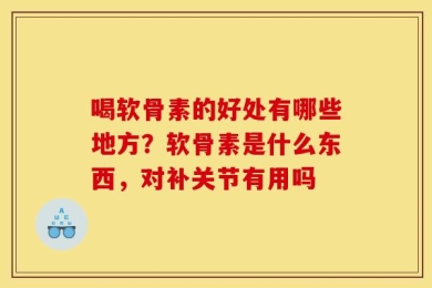 喝软骨素的好处有哪些地方？软骨素是什么东西，对补关节有用吗