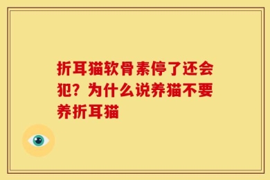 折耳猫软骨素停了还会犯？为什么说养猫不要养折耳猫