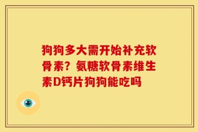 狗狗多大需开始补充软骨素？氨糖软骨素维生素D钙片狗狗能吃吗