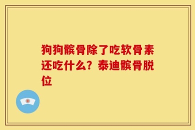 狗狗髌骨除了吃软骨素还吃什么？泰迪髌骨脱位