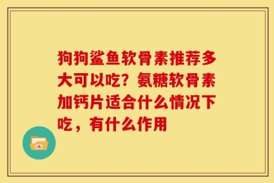 狗狗鲨鱼软骨素推荐多大可以吃？氨糖软骨素加钙片适合什么情况下吃，有什么作用