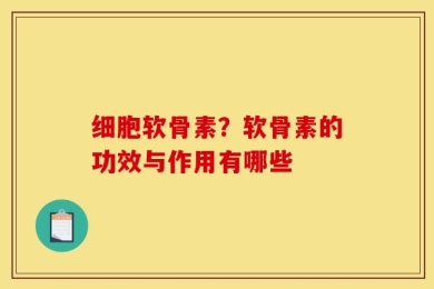 细胞软骨素？软骨素的功效与作用有哪些