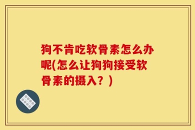 狗不肯吃软骨素怎么办呢(怎么让狗狗接受软骨素的摄入？)