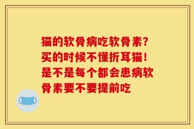 猫的软骨病吃软骨素？买的时候不懂折耳猫！是不是每个都会患病软骨素要不要提前吃