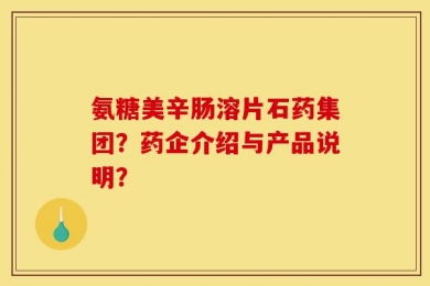 氨糖美辛肠溶片石药集团？药企介绍与产品说明？