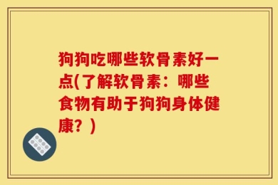 狗狗吃哪些软骨素好一点(了解软骨素：哪些食物有助于狗狗身体健康？)