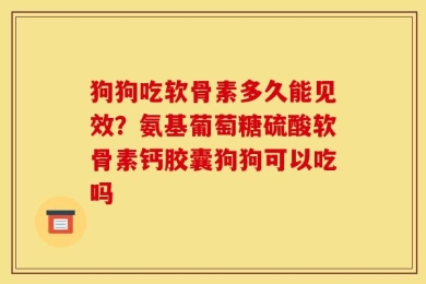 狗狗吃软骨素多久能见效？氨基葡萄糖硫酸软骨素钙胶囊狗狗可以吃吗