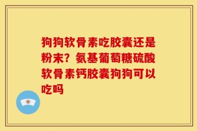 狗狗软骨素吃胶囊还是粉末？氨基葡萄糖硫酸软骨素钙胶囊狗狗可以吃吗