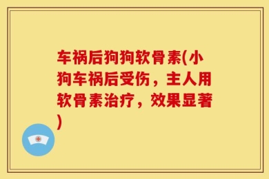 车祸后狗狗软骨素(小狗车祸后受伤，主人用软骨素治疗，效果显著)