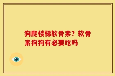 狗爬楼梯软骨素？软骨素狗狗有必要吃吗