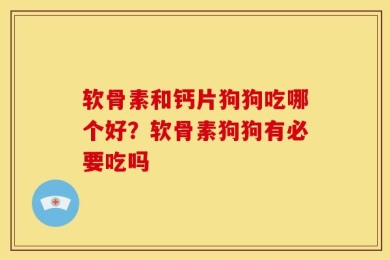 软骨素和钙片狗狗吃哪个好？软骨素狗狗有必要吃吗