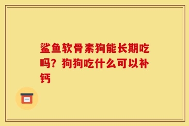 鲨鱼软骨素狗能长期吃吗？狗狗吃什么可以补钙