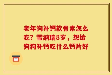 老年狗补钙软骨素怎么吃？雪纳瑞8岁，想给狗狗补钙吃什么钙片好