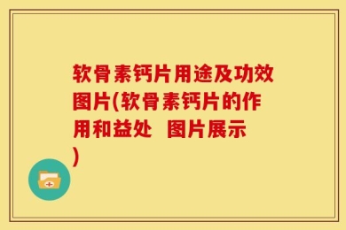 软骨素钙片用途及功效图片(软骨素钙片的作用和益处  图片展示)