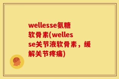wellesse氨糖软骨素(wellesse关节液软骨素，缓解关节疼痛)