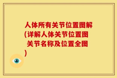 人体所有关节位置图解(详解人体关节位置图 关节名称及位置全图)