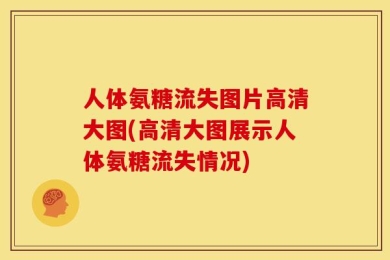 人体氨糖流失图片高清大图(高清大图展示人体氨糖流失情况)