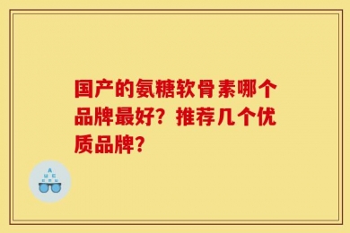 国产的氨糖软骨素哪个品牌最好？推荐几个优质品牌？
