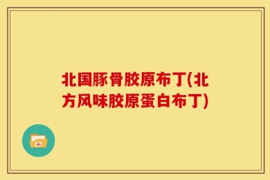 北国豚骨胶原布丁(北方风味胶原蛋白布丁)