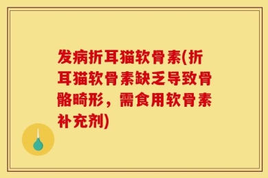 发病折耳猫软骨素(折耳猫软骨素缺乏导致骨骼畸形，需食用软骨素补充剂)