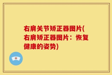 右肩关节矫正器图片(右肩矫正器图片：恢复健康的姿势)