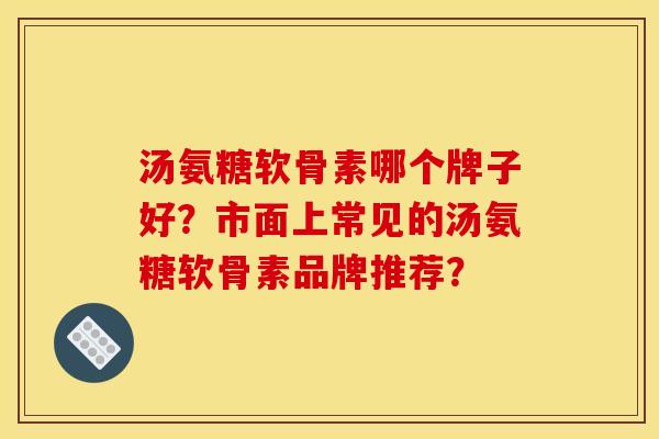 汤氨糖软骨素哪个牌子好?市面上常见的汤氨糖软骨素品牌推荐? 汤氨糖软骨素哪个牌子好?市面上常见的汤氨糖软骨素品牌推荐?