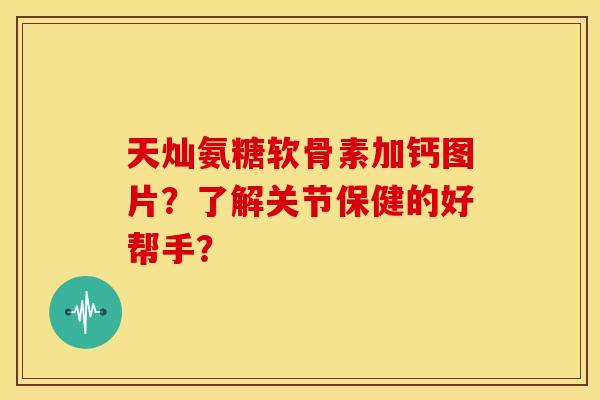 天灿氨糖软骨素加钙图片？了解关节保健的好帮手？