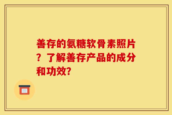 善存的氨糖软骨素照片？了解善存产品的成分和功效？