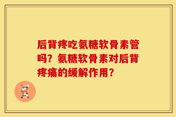 后背疼吃氨糖软骨素管吗?氨糖软骨素对后背的缓解作用? 后背疼吃氨糖软骨素管吗?氨糖软骨素对后背的缓解作用?