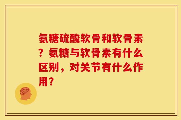 氨糖硫酸软骨和软骨素？氨糖与软骨素有什么区别，对关节有什么作用？