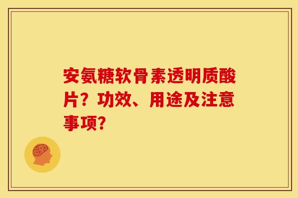 安氨糖软骨素透明质酸片?功效、用途及注意事项? 安氨糖软骨素透明质酸片?功效、用途及注意事项?