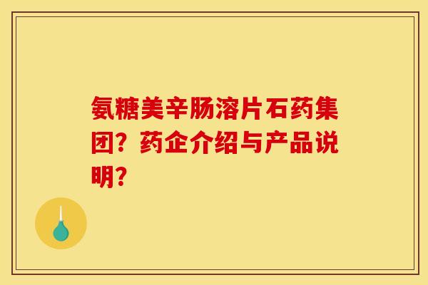 氨糖美辛肠溶片石药集团？药企介绍与产品说明？