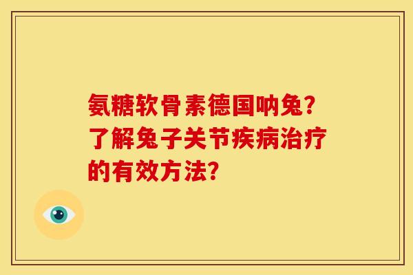 氨糖软骨素德国呐兔？了解兔子关节的有效方法？