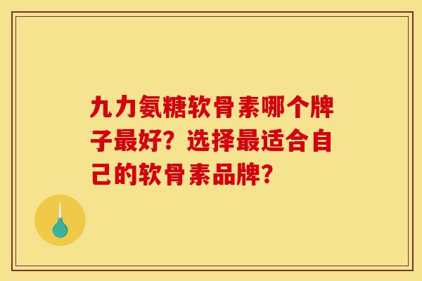 九力氨糖软骨素哪个牌子好?选择适合自己的软骨素品牌? 九力氨糖软骨素哪个牌子好?选择适合自己的软骨素品牌?