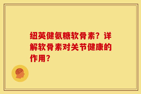 纽英健氨糖软骨素？详解软骨素对关节健康的作用？