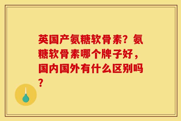 英国产氨糖软骨素?氨糖软骨素哪个牌子好,国内国外有什么区别吗? 英国产氨糖软骨素?氨糖软骨素哪个牌子好,国内国外有什么区别吗?