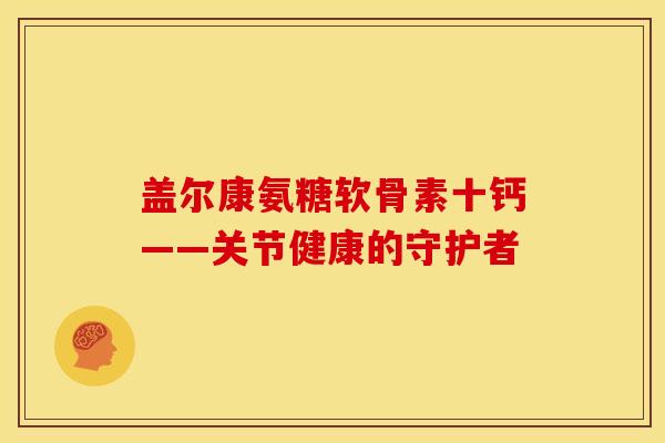 盖尔康氨糖软骨素十钙——关节健康的守护者 盖尔康氨糖软骨素十钙——关节健康的守护者
