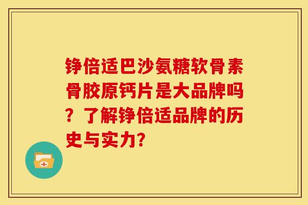 铮倍适巴沙氨糖软骨素骨胶原钙片是大品牌吗？了解铮倍适品牌的历史与实力？