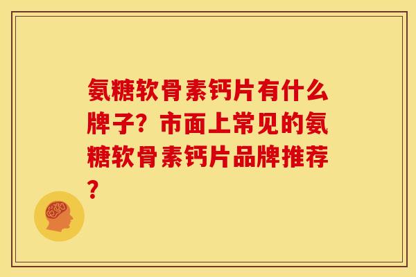 氨糖软骨素钙片有什么牌子?市面上常见的氨糖软骨素钙片品牌推荐? 氨糖软骨素钙片有什么牌子?市面上常见的氨糖软骨素钙片品牌推荐?
