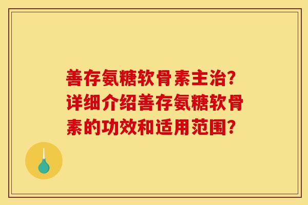 善存氨糖软骨素主?详细介绍善存氨糖软骨素的功效和适用范围? 善存氨糖软骨素主?详细介绍善存氨糖软骨素的功效和适用范围?