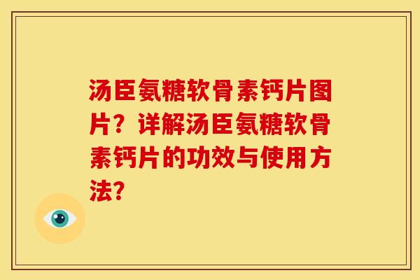 汤臣氨糖软骨素钙片图片?详解汤臣氨糖软骨素钙片的功效与使用方法? 汤臣氨糖软骨素钙片图片?详解汤臣氨糖软骨素钙片的功效与使用方法?