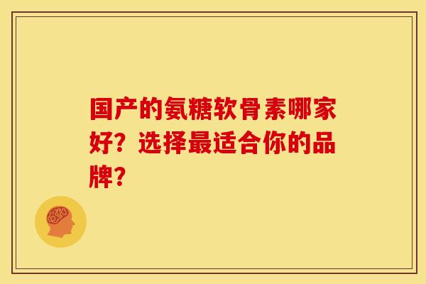 国产的氨糖软骨素哪家好？选择适合你的品牌？