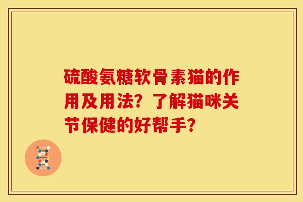 硫酸氨糖软骨素猫的作用及用法？了解猫咪关节保健的好帮手？