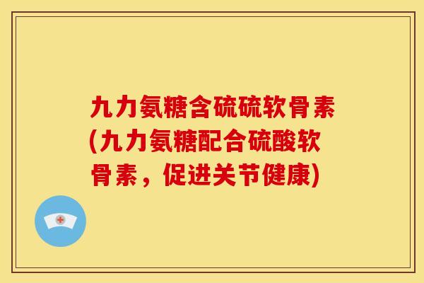 九力氨糖含硫硫软骨素(九力氨糖配合硫酸软骨素,促进关节健康) 九力氨糖含硫硫软骨素(九力氨糖配合硫酸软骨素,促进关节健康)