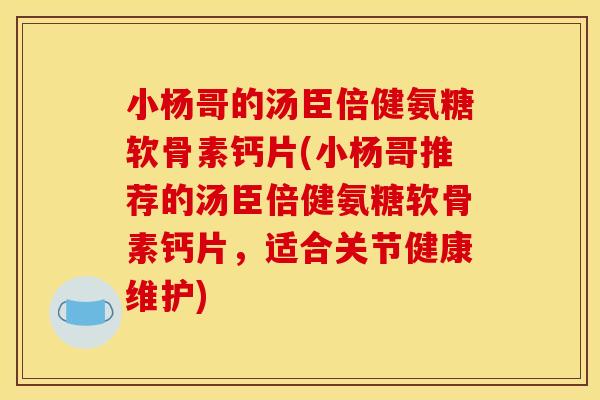 小杨哥的汤臣倍健氨糖软骨素钙片(小杨哥推荐的汤臣倍健氨糖软骨素钙片，适合关节健康维护)