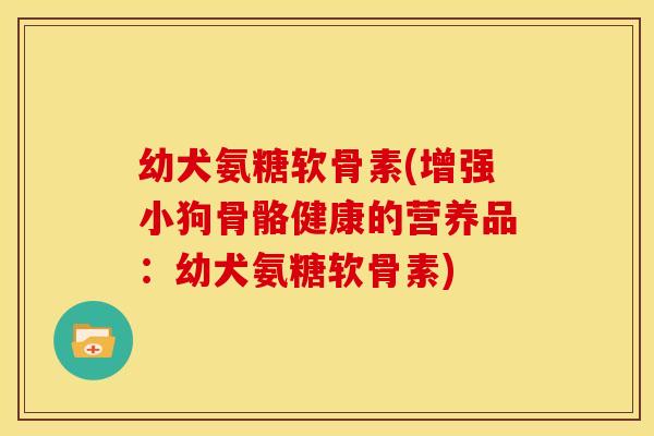 幼犬氨糖软骨素(增强小狗骨骼健康的营养品：幼犬氨糖软骨素)